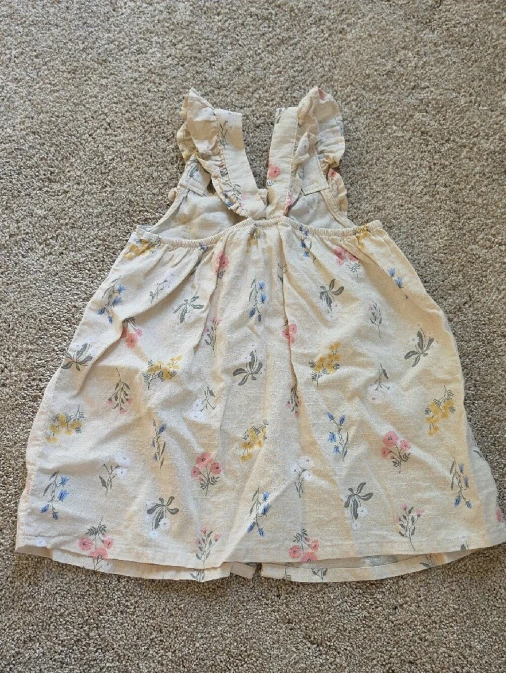 Cream Floral Button-Front Sundress